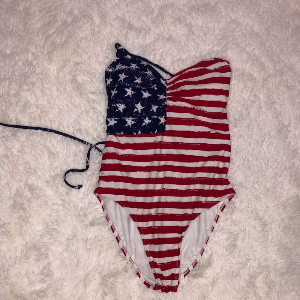 American flag one piece swim suit
